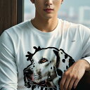長袖Tシャツ 人間用 メンズ 秋春夏 プリント レジャー アウトドア カジュアル かわいい 犬ファン 文字 ダルメシアン