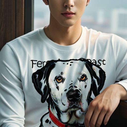 長袖Tシャツ 人間用 メンズ 秋春夏 プリント レジャー アウトドア カジュアル かわいい 犬ファン 赤い首輪 ダルメシアン