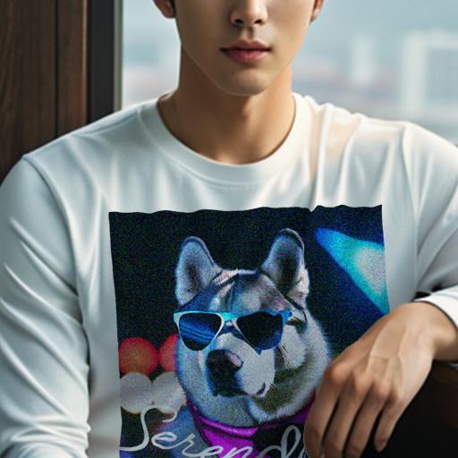 長袖Tシャツ 人間用 メンズ 秋春夏 プリント レジャー アウトドア カジュアル かわいい 犬ファン サングラス シベリアンハスキー バンダナ 夜 カラフルなライト 長袖Tシャツ 人間用 メンズ 秋春夏 プリント レジャー アウトドア カジュアル かわいい 犬ファン サングラス シベリアンハスキー バンダナ 夜 カラフルなライト