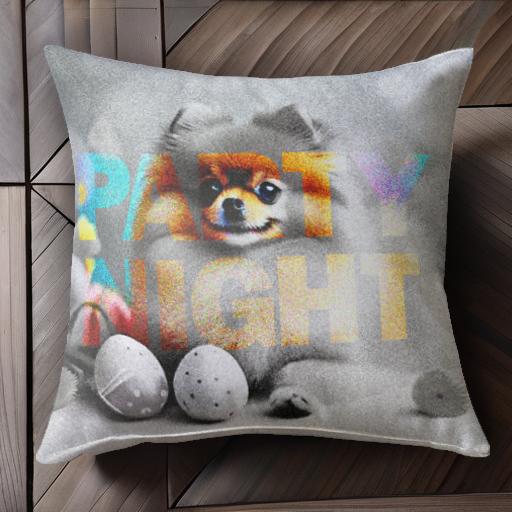 卵 ポメラニアン 文字 クッションカ