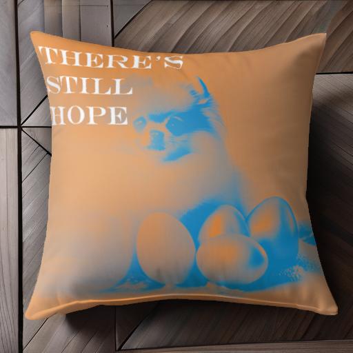 卵 ポメラニアン ひよこ 英語のテキスト クッションカバー 45×45cm アニマル柄 おしゃれ 可愛い クッシ..