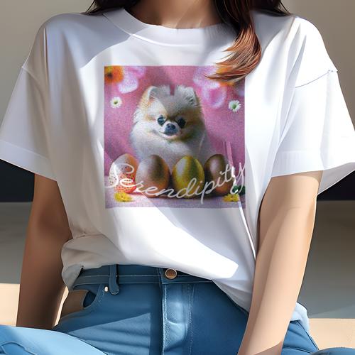 Tシャツ レディース 犬ファン 半袖 春夏 犬柄 プリント カジュアル かわいい 人間用 フィットネス ダンス 卵 ポメラニアン 花 ピンク色の背景 Tシャツ レディース 犬ファン 半袖 春夏 犬柄 プリント カジュアル かわいい 人間用 フィットネス ダンス 卵 ポメラニアン 花 ピンク色の背景