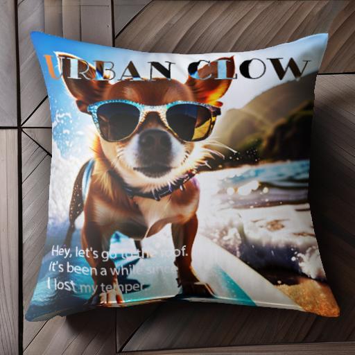 サングラス チワワ サーフィン 海 山 太陽 クッションカバー 45×45cm アニマル柄 おしゃれ 可愛い クッ..