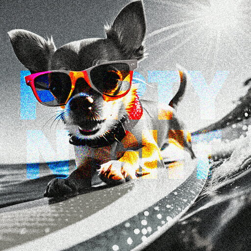 サーフボード チワワ サングラス 海 クッションカバー 45×45cm アニマル柄 おしゃれ 可愛い クッション本体付き 正方形 犬ファン