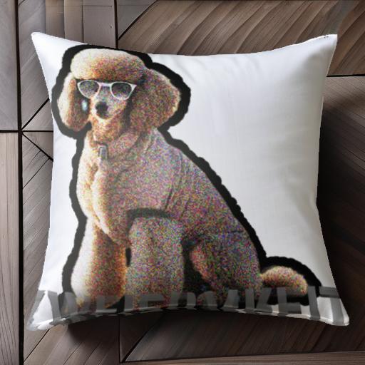 サングラス プードル ドイツ語の文字 クッションカバー 45×45cm アニマル柄 おしゃれ 可愛い クッショ..