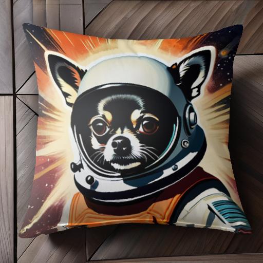 宇宙服 チワワ 星 スペース アストロノート クッションカバー 45×45cm アニマル柄 おしゃれ 可愛い ク..