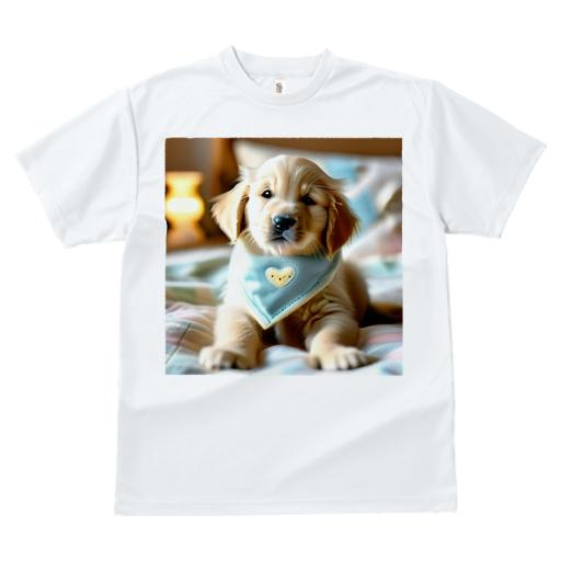 Tシャツ メンズ キッズ 犬ファン 半袖 春夏 犬柄 プリント カジュアル かわいい 人間用 フィットネス ダンス バンダナ ゴールデンレトリバー ベッド ランプ