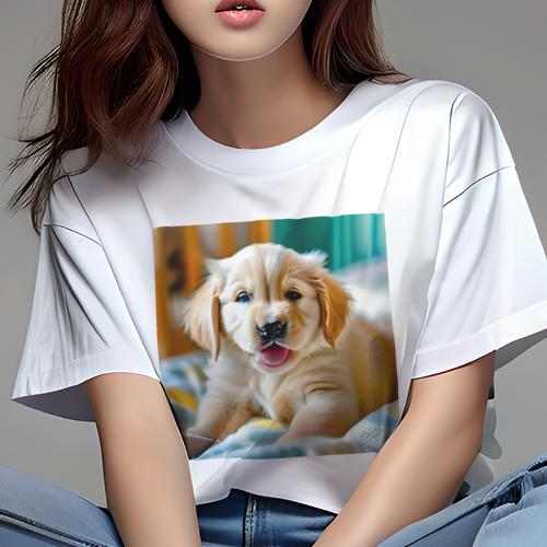 Tシャツ レディース 犬ファン 半袖 春夏 犬柄 プリント カジュアル かわいい 人間用 フィットネス ダン..