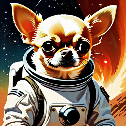 宇宙服 チワワ 宇宙 スペースミッション クッションカバー 45×45cm アニマル柄 おしゃれ 可愛い クッション本体付き 正方形 犬ファン
