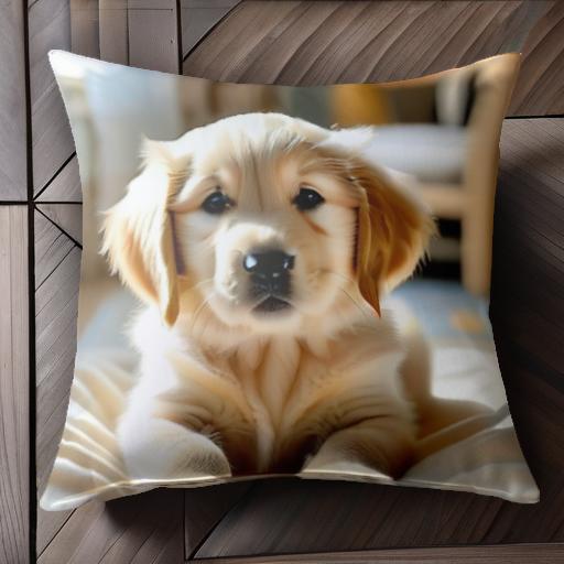 子犬 ゴールデンレトリバー 家の中 毛布 クッションカバー 45×45cm アニマル柄 おしゃれ 可愛い クッション本体付き 正方形 犬ファン 子犬 ゴールデンレトリバー 家の中 毛布 クッションカバー 45×45cm アニマル柄 おしゃれ 可愛い クッション本体付き 正方形 犬ファン