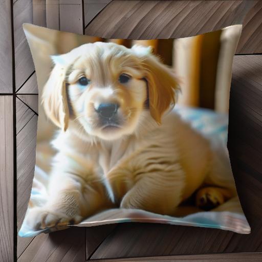 子犬 ゴールデンレトリバー かわいい ベッド クッションカバー 45×45cm アニマル柄 おしゃれ 可愛い ク..