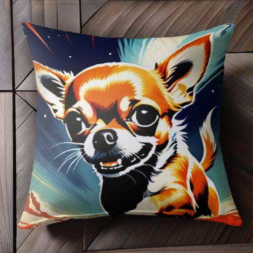 宇宙 チワワ アート カラフル クッションカバー 45×45cm アニマル柄 おしゃれ 可愛い クッション本体付き 正方形 犬ファン 宇宙 チワワ アート カラフル クッションカバー 45×45cm アニマル柄 おしゃれ 可愛い クッション本体付き 正方形 犬ファン