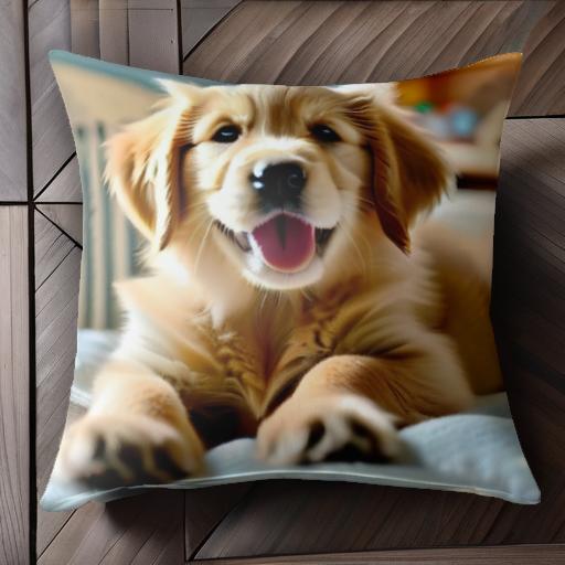 可愛い ゴールデンレトリバー 笑顔 毛並み ベッド 幸せ クッションカバー 45×45cm アニマル柄 おしゃれ クッション本体付き 正方形 犬ファン 可愛い ゴールデンレトリバー 笑顔 毛並み ベッド 幸せ クッションカバー 45×45cm アニマル柄 おしゃれ クッション本体付き 正方形 犬ファン