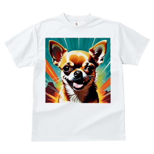 Tシャツ レディース 犬ファン 半袖 春夏 犬柄 プリント カジュアル かわいい 人間用 フィットネス ダンス カラフル チワワ ポップアート 輝く 元気