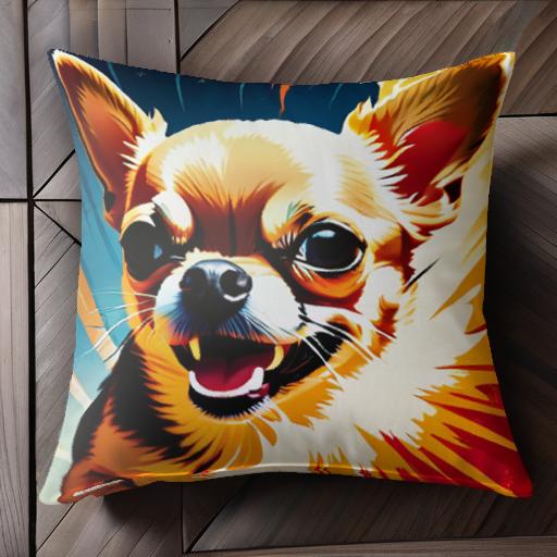 カラフル チワワ ダイナミック ポップアート 元気 クッションカバー 45×45cm アニマル柄 おしゃれ 可愛い クッション本体付き 正方形 犬ファン カラフル チワワ ダイナミック ポップアート 元気 クッションカバー 45×45cm アニマル柄 おしゃれ 可愛い クッション本体付き 正方形 犬ファン