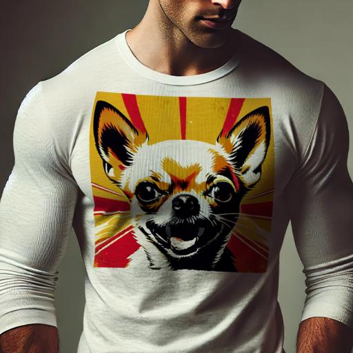 長袖Tシャツ 人間用 メンズ 秋春夏 プリント レジャー アウトドア カジュアル かわいい 犬ファン ポップアート チワワ 明るい色彩 笑顔 長袖Tシャツ 人間用 メンズ 秋春夏 プリント レジャー アウトドア カジュアル かわいい 犬ファン ポップアート チワワ 明るい色彩 笑顔