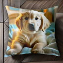 子犬 ゴールデンレトリバー ベッド 室内 可愛い 柔らかい クッションカバー 45×45cm アニマル柄 おしゃれ クッション本体付き 正方形 犬ファン