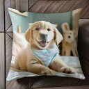 かわいい ゴールデンレトリバー 笑顔 ベッド 犬のぬいぐるみ クッションカバー 45×45cm アニマル柄 おしゃれ 可愛い クッション本体付き 正方形 犬ファン