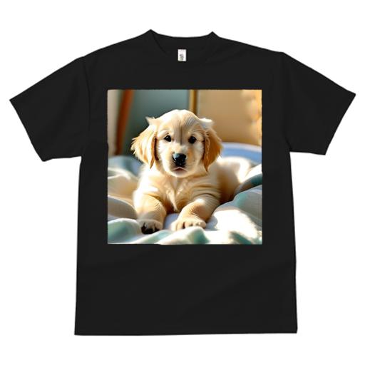 Tシャツ レディース 犬ファン 半袖 春夏 犬柄 プリント カジュアル かわいい 人間用 フィットネス ダンス ベッド ゴールデンレトリバー クッション 室内