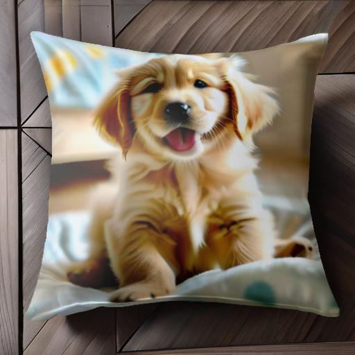 ベッド ゴールデンレトリバー 毛布 室内 クッションカバー 45×45cm アニマル柄 おしゃれ 可愛い クッシ..