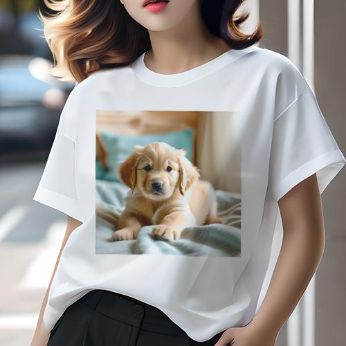 Tシャツ レディース 犬ファン 半袖 春夏 犬柄 プリント カジュアル かわいい 人間用 フィットネス ダンス ベッド ゴールデンレトリバー 柔らかい布 枕 Tシャツ レディース 犬ファン 半袖 春夏 犬柄 プリント カジュアル かわいい 人間用 フィットネス ダンス ベッド ゴールデンレトリバー 柔らかい布 枕