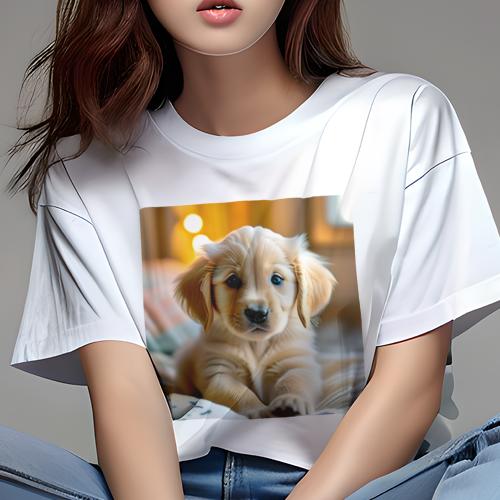 Tシャツ レディース 犬ファン 半袖 春夏 犬柄 プリント カジュアル かわいい 人間用 フィットネス ダン..