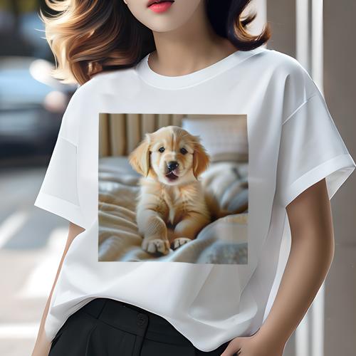 Tシャツ レディース 犬ファン 半袖 春夏 犬柄 プリント カジュアル かわいい 人間用 フィットネス ダンス ベッド ゴールデンレトリバー 毛布 部屋 Tシャツ レディース 犬ファン 半袖 春夏 犬柄 プリント カジュアル かわいい 人間用 フィットネス ダンス ベッド ゴールデンレトリバー 毛布 部屋