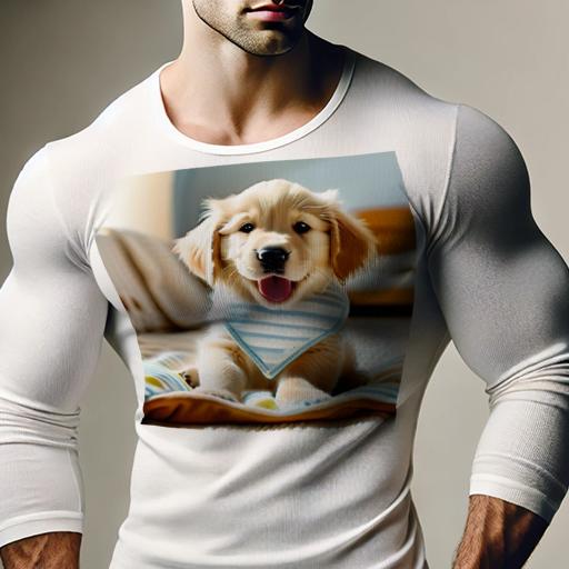 長袖Tシャツ 人間用 メンズ 秋春夏 プリント レジャー アウトドア カジュアル かわいい 犬ファン ブランケット ゴールデンレトリバー バンダナ