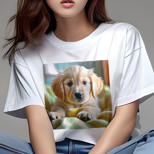 Tシャツ レディース 犬ファン 半袖 春夏 犬柄 プリント カジュアル かわいい 人間用 フィットネス ダンス 子犬 ゴールデンレトリバー かわいい フワフワ ベッド Tシャツ レディース 犬ファン 半袖 春夏 犬柄 プリント カジュアル かわいい 人間用 フィットネス ダンス 子犬 ゴールデンレトリバー かわいい フワフワ ベッド