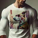長袖Tシャツ 人間用 メンズ 秋春夏 プリント レジャー アウトドア カジュアル かわいい 犬ファン サングラス ボーダーコリー コート 都会