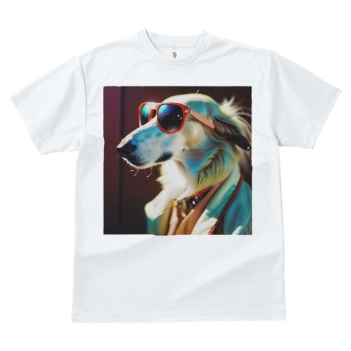 Tシャツ レディース 犬ファン 半袖 春夏 犬柄 プリント カジュアル かわいい 人間用 フィットネス ダンス サングラス ボルゾイ 洋服