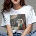 Tシャツ レディース 犬ファン 半袖 春夏 犬柄 プリント カジュアル かわいい 人間用 フィットネス ダンス サングラス ボルゾイ コート 街中