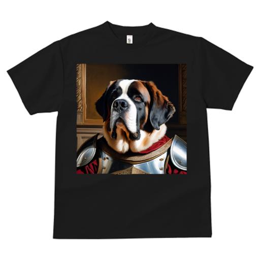 Tシャツ レディース 犬ファン 半袖 春夏 犬柄 プリント カジュアル かわいい 人間用 フィットネス ダンス 甲冑 セントバーナード 室内 犬の肖像画