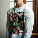 長袖Tシャツ 人間用 メンズ 秋春夏 プリント レジャー アウトドア カジュアル かわいい 犬ファン 桜 柴犬 着物