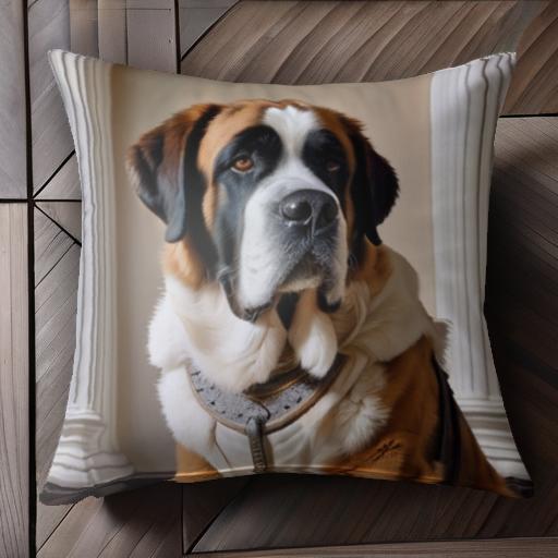 柱 セントバーナード インテリア 犬用ハーネス クッションカバー 45×45cm アニマル柄 おしゃれ 可愛い ..