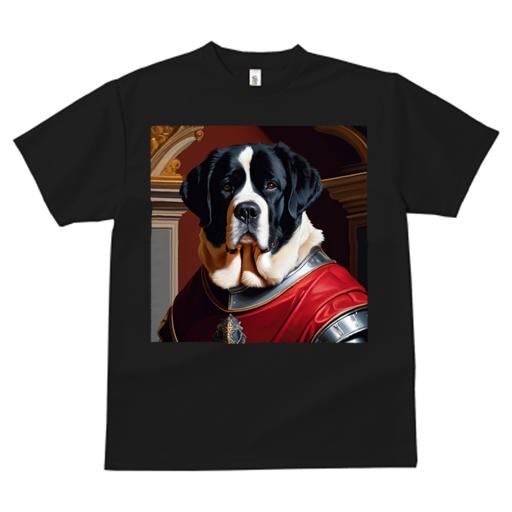 Tシャツ レディース 犬ファン 半袖 春夏 犬柄 プリント カジュアル かわいい 人間用 フィットネス ダンス 鎧 セントバーナード 貴族