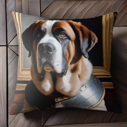 肖像画 セントバーナード 額縁 タペストリー クッションカバー 45×45cm アニマル柄 おしゃれ 可愛い クッション本体付き 正方形 犬ファン 肖像画 セントバーナード 額縁 タペストリー クッションカバー 45×45cm アニマル柄 おしゃれ 可愛い クッション本体付き 正方形 犬ファン