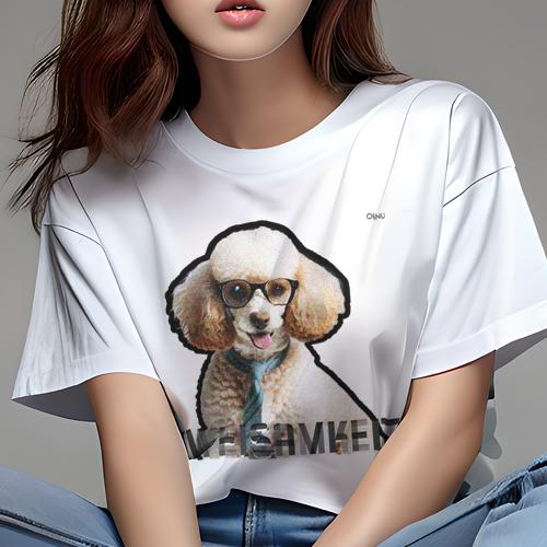 Tシャツ レディース 犬ファン 半袖 春夏 犬柄 プリント カジュアル かわいい 人間用 フィットネス ダン..