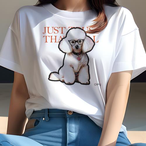 Tシャツ レディース 犬ファン 半袖 春夏 犬柄 プリント カジュアル かわいい 人間用 フィットネス ダンス メガネ プードル テキスト