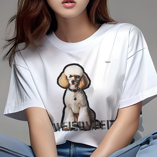 Tシャツ レディース 犬ファン 半袖 春夏 犬柄 プリント カジュアル かわいい 人間用 フィットネス ダンス メガネ プードル 首輪 ペンダント Tシャツ レディース 犬ファン 半袖 春夏 犬柄 プリント カジュアル かわいい 人間用 フィットネス ダンス メガネ プードル 首輪 ペンダント
