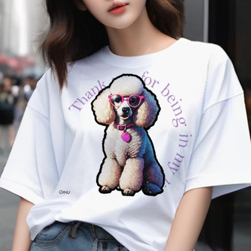 Tシャツ メンズ キッズ 犬ファン 半袖 春夏 犬柄 プリント カジュアル かわいい 人間用 フィットネス ダンス 眼鏡 プードル 首輪