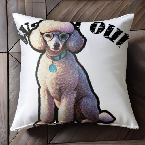 メガネ プードル 首輪 クッションカバー 45×45cm アニマル柄 おしゃれ 可愛い クッション本体付き 正方形 犬ファン