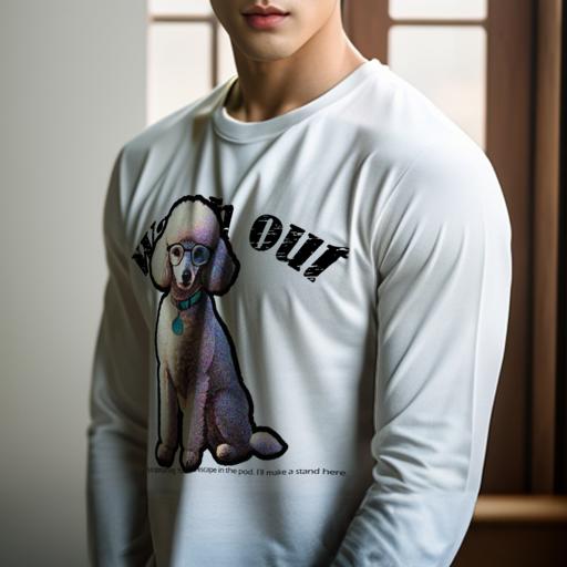 長袖Tシャツ 人間用 メンズ 秋春夏 プリント レジャー アウトドア カジュアル かわいい 犬ファン メガネ プードル 首輪