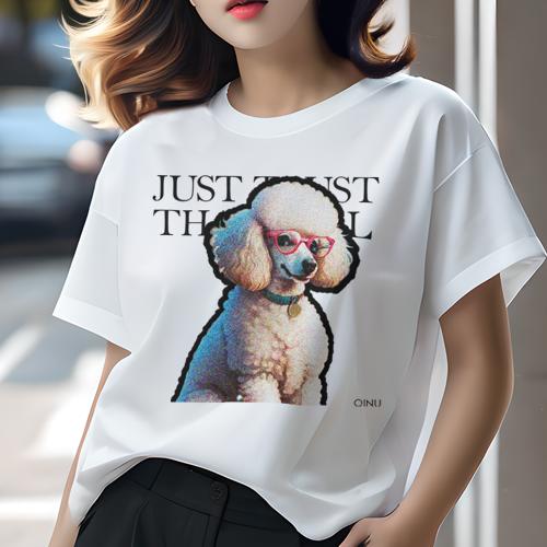 Tシャツ レディース 犬ファン 半袖 春夏 犬柄 プリント カジュアル かわいい 人間用 フィットネス ダンス メガネ プードル Tシャツ レディース 犬ファン 半袖 春夏 犬柄 プリント カジュアル かわいい 人間用 フィットネス ダンス メガネ プードル