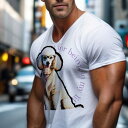 Tシャツ メンズ キッズ 犬ファン 半袖 春夏 犬柄 プリント カジュアル かわいい 人間用 フィットネス ダンス メガネ プードル コート オシャレ