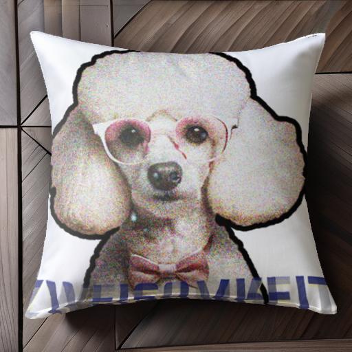 サングラス プードル リボン 可愛い おしゃれ ファッション クッションカバー 45×45cm アニマル柄 クッ..