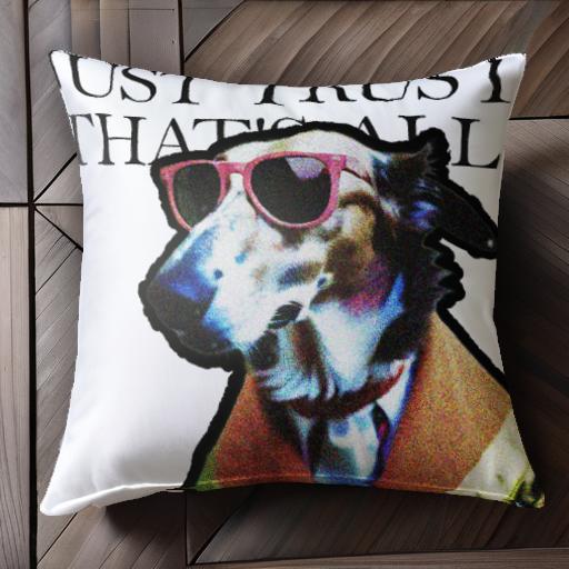 サングラス その他 スーツ ネクタイ クッションカバー 45×45cm アニマル柄 おしゃれ 可愛い クッション本体付き 正方形 犬ファン