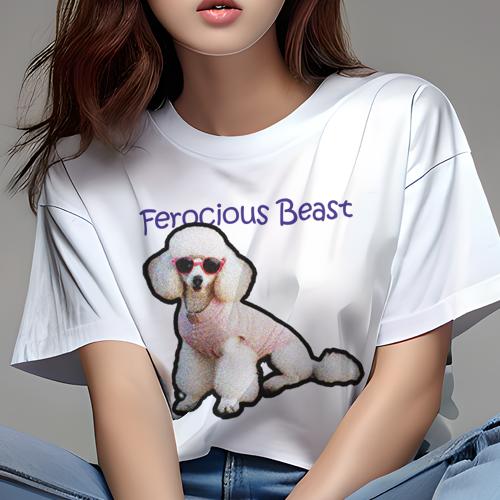 Tシャツ レディース 犬ファン 半袖 春夏 犬柄 プリント カジュアル かわいい 人間用 フィットネス ダンス サングラス プードル 服 Tシャツ レディース 犬ファン 半袖 春夏 犬柄 プリント カジュアル かわいい 人間用 フィットネス ダンス サングラス プードル 服