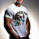 Tシャツ メンズ キッズ 犬ファン 半袖 春夏 犬柄 プリント カジュアル かわいい 人間用 フィットネス ダンス サングラス ボルゾイ テキスト 注意(4)