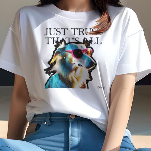 Tシャツ レディース 犬ファン 半袖 春夏 犬柄 プリント カジュアル かわいい 人間用 フィットネス ダンス サングラス コリー 文字